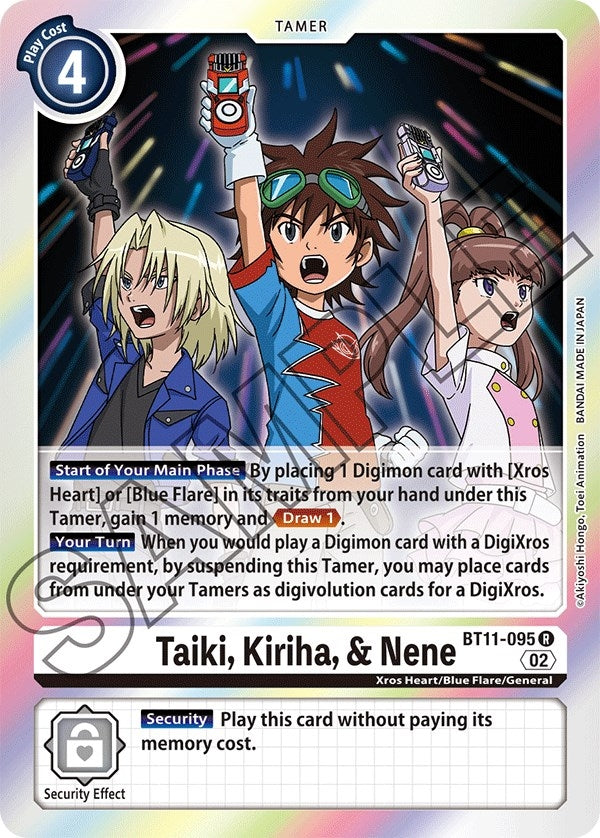 Image for Taiki, Kiriha, & Nene (BT11-095 R) (BT11) - Digimon Card Game