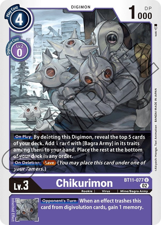 Image for Chikurimon (BT11-077 U) (BT11) - Digimon Card Game