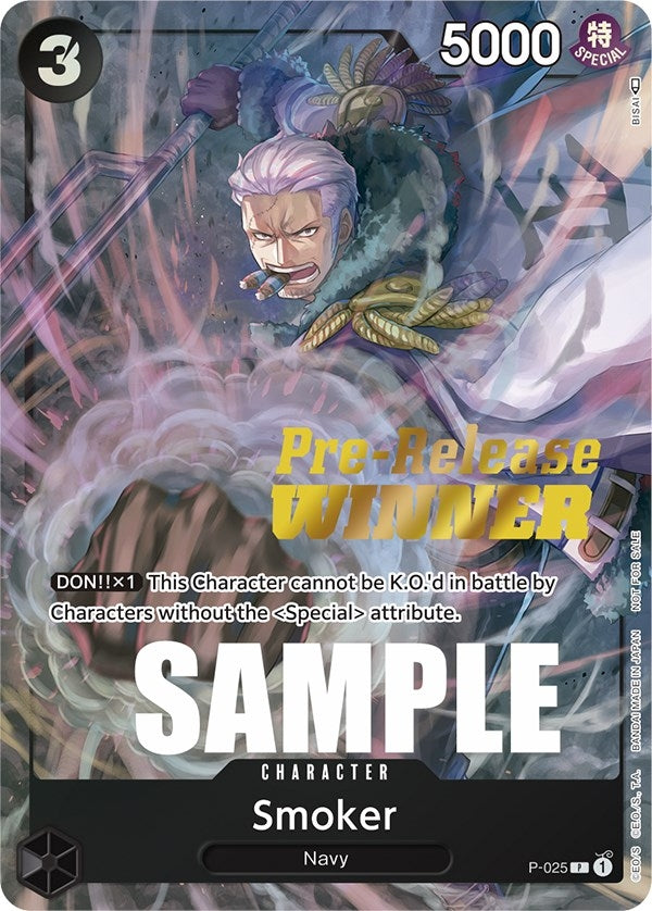 Image for Smoker (Pre-Release) [Winner] (P-025) (OP-PR) - One Piece Card Game