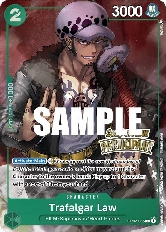 Image for Trafalgar Law (Offline Regional 2023) [Participant] (OP02-035) (OP-PR) - One Piece Card Game