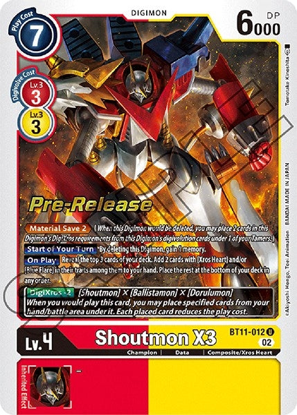Image for Shoutmon X3 (BT11-012 U) (BT11_PR) - Digimon Card Game