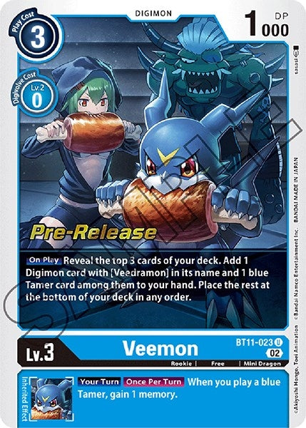 Image for Veemon (BT11-023 U) (BT11_PR) - Digimon Card Game