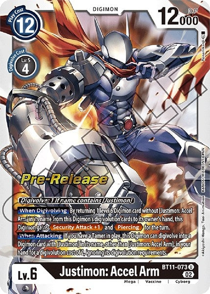 Image for Justimon: Accel Arm (BT11-073 U) (BT11_PR) - Digimon Card Game