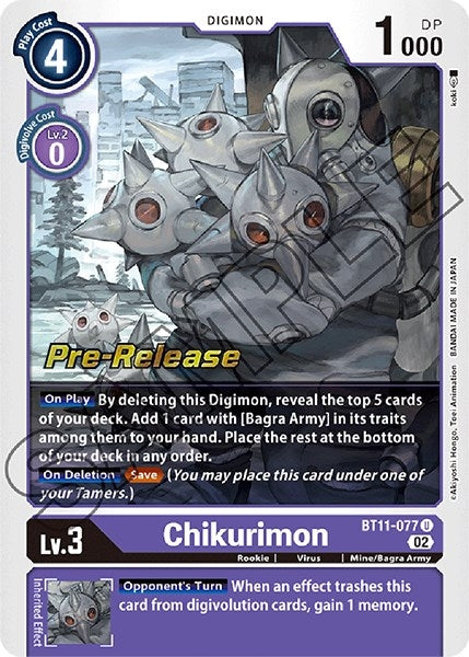 Image for Chikurimon (BT11-077 U) (BT11_PR) - Digimon Card Game