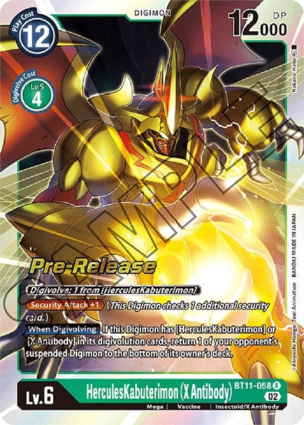Image for HerculesKabuterimon (X Antibody) (BT11-058 R) (BT11_PR) - Digimon Card Game