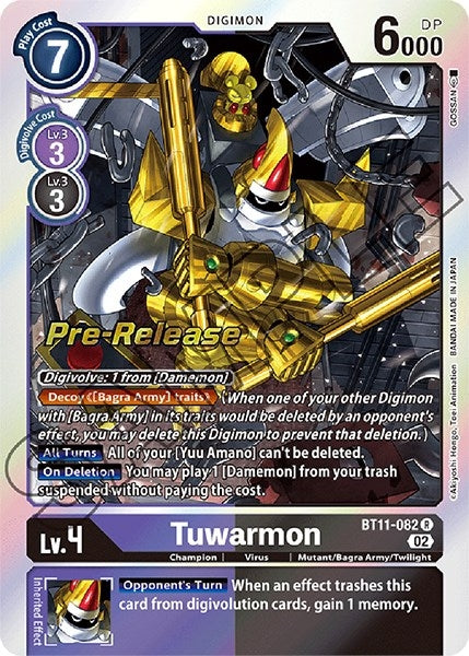 Image for Tuwarmon (BT11-082 R) (BT11_PR) - Digimon Card Game