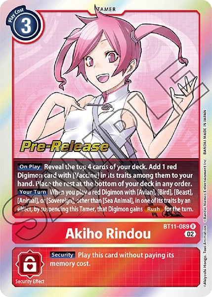 Image for Akiho Rindou (BT11-089 R) (BT11_PR) - Digimon Card Game