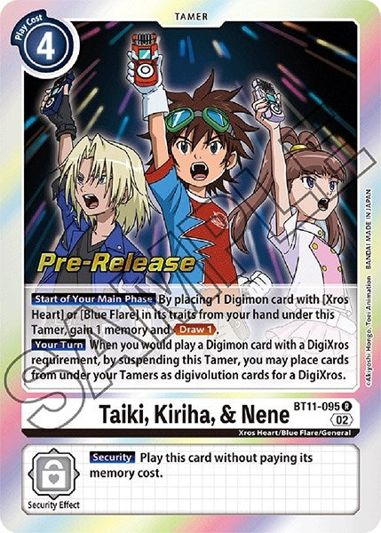 Image for Taiki, Kiriha, & Nene (BT11-095 R) (BT11_PR) - Digimon Card Game