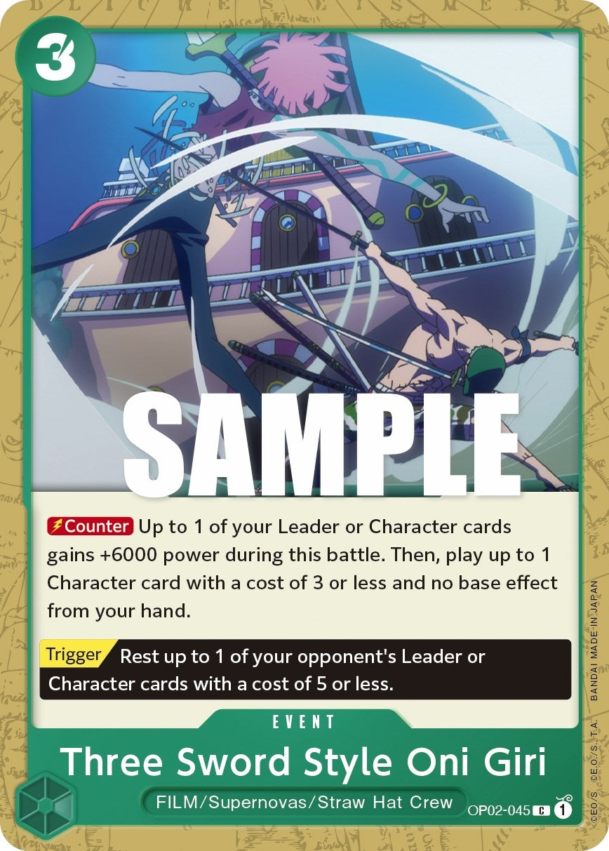 Image for Three Sword Style Oni Giri (OP02-045) (OP02) - One Piece Card Game