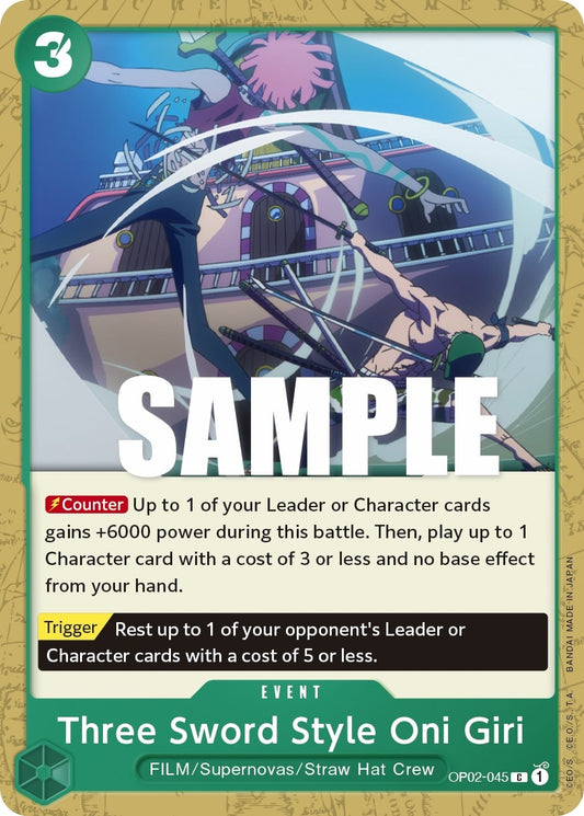 Image for Three Sword Style Oni Giri (OP02-045) (OP02) - One Piece Card Game