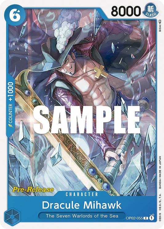 Image for Dracule Mihawk (OP02-055) (OP02 PRE) - One Piece Card Game