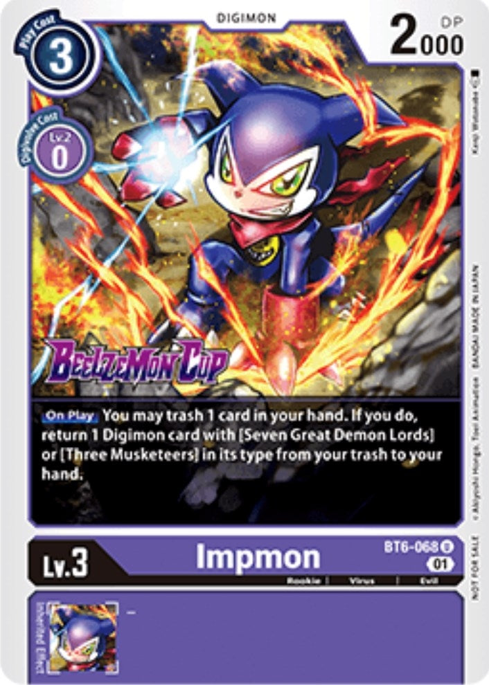 Image for Impmon (Beelzemon Cup Participation) (BT6-068 U) (ST-14_PR) - Digimon Card Game