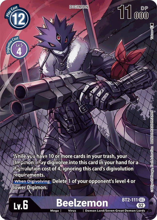 Image for Beelzemon - BT2-111 (Alternate Art) (BT2-111 SEC) (ST-14) - Digimon Card Game