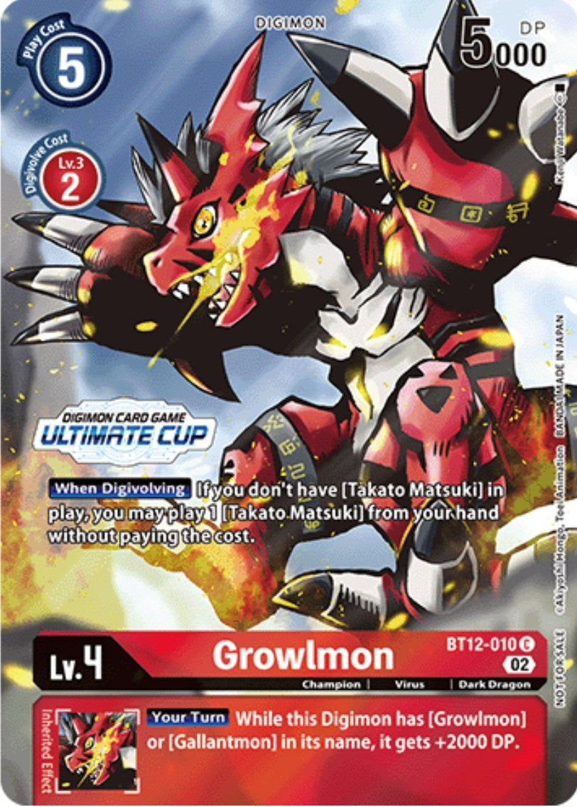 Image for Growlmon (Ultimate Cup) (BT12-010 C) (BT12) - Digimon Card Game
