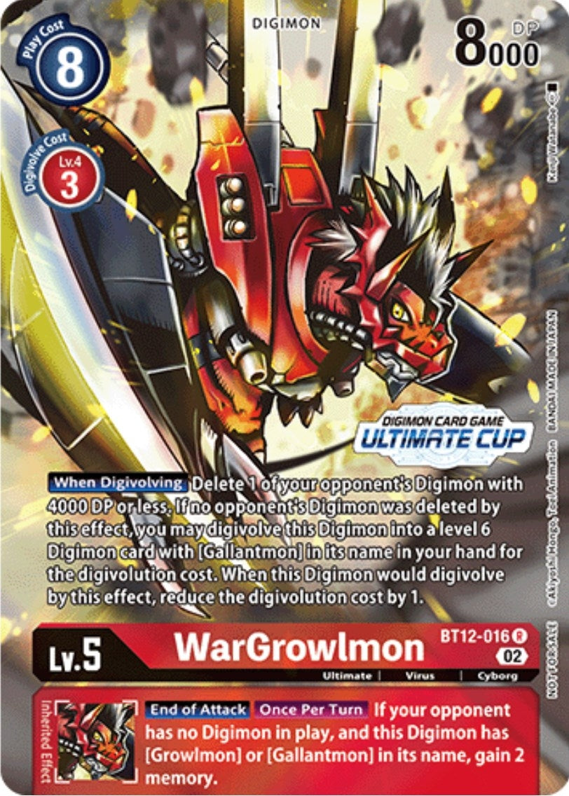 Image for WarGrowlmon (Ultimate Cup) (BT12-016 R) (BT12) - Digimon Card Game