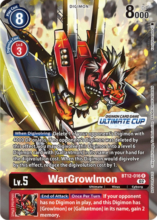 Image for WarGrowlmon (Ultimate Cup) (BT12-016 R) (BT12) - Digimon Card Game