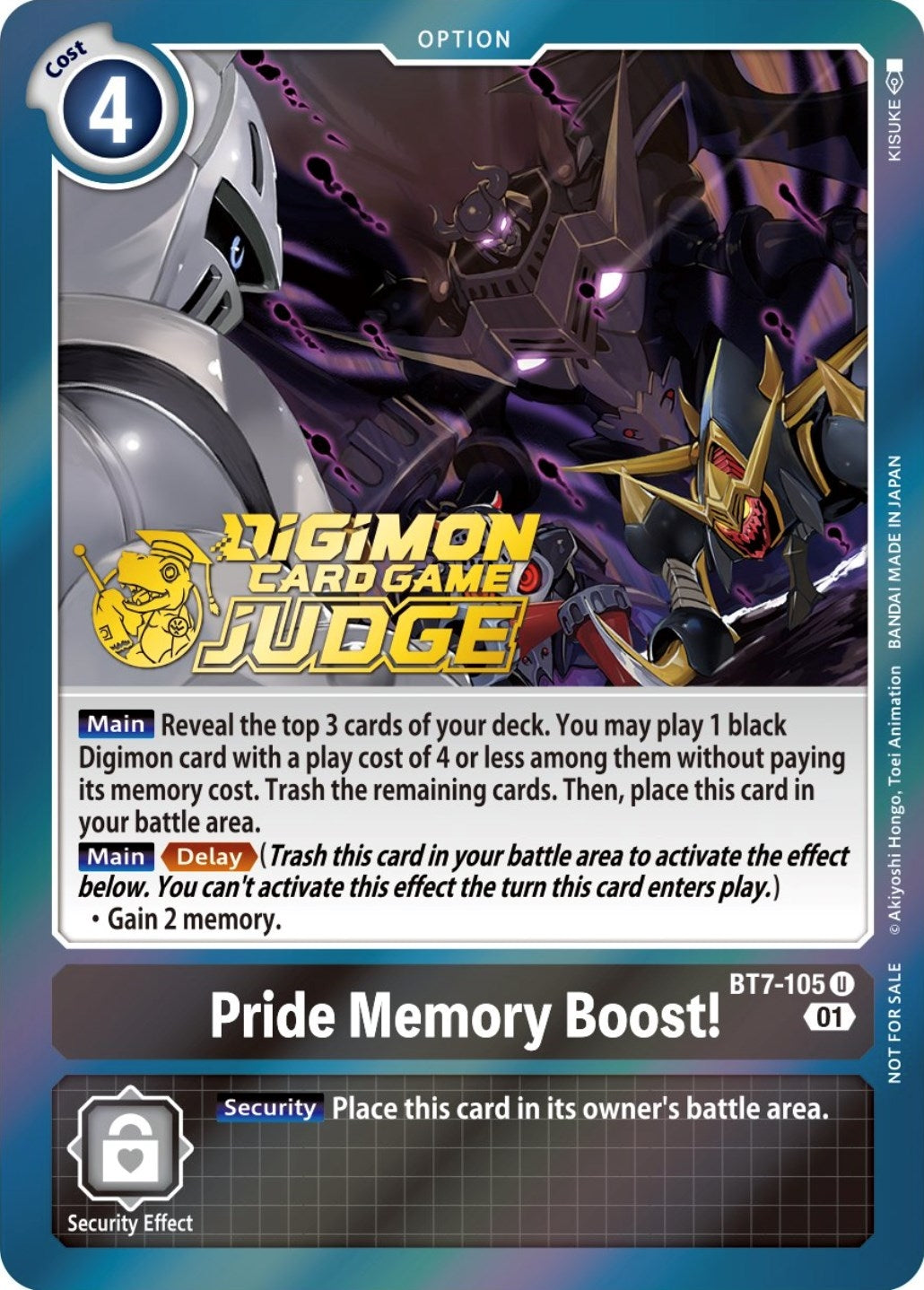 Image for Pride Memory Boost! (Judge Pack 3) (BT7-105 U) (BT07) - Digimon Card Game
