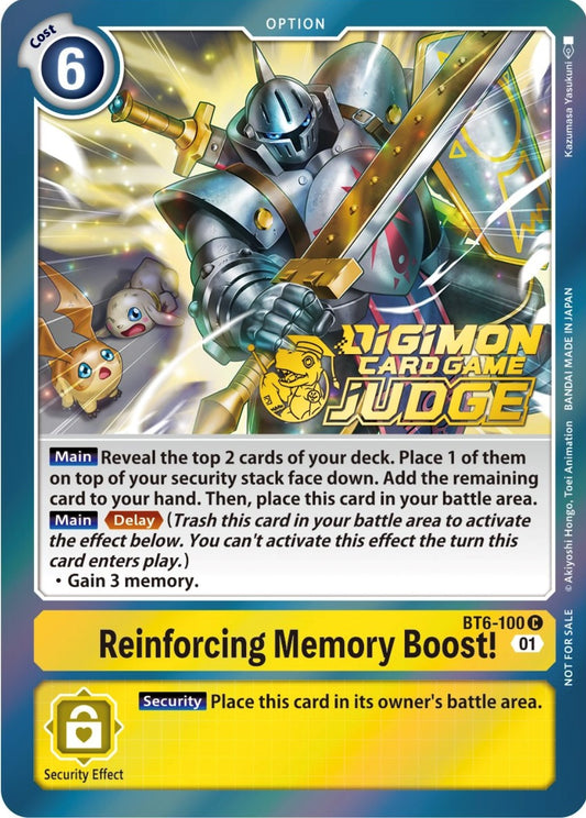 Image for Reinforcing Memory Boost! (Judge Pack 3) (BT6-100 C) (BT06) - Digimon Card Game