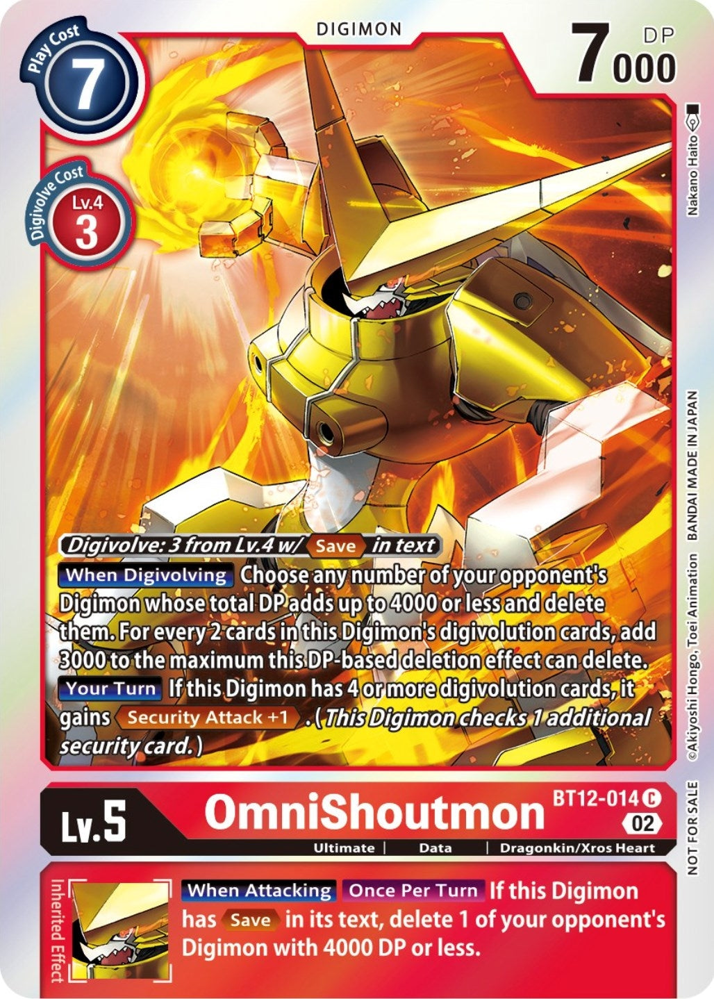 Image for OmniShoutmon (Box Topper) (BT12-014 C) (BT12) - Digimon Card Game