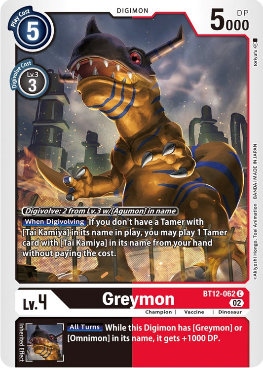 Image for Greymon (BT12-062 C) (BT12) - Digimon Card Game
