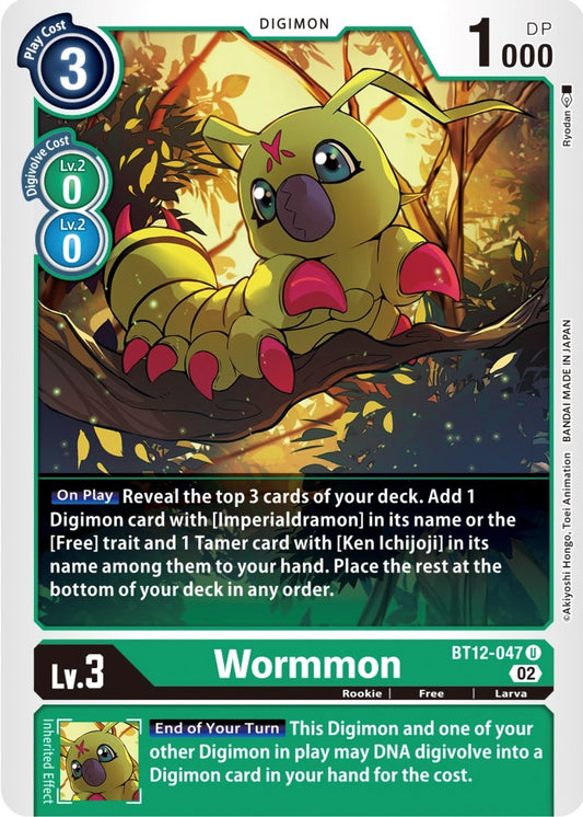 Image for Wormmon (BT12-047 U) (BT12) - Digimon Card Game