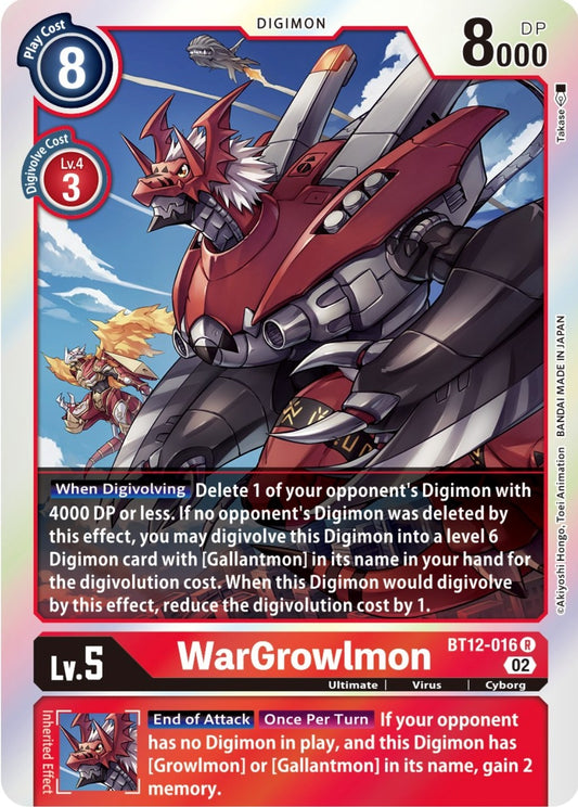 Image for WarGrowlmon (BT12-016 R) (BT12) - Digimon Card Game
