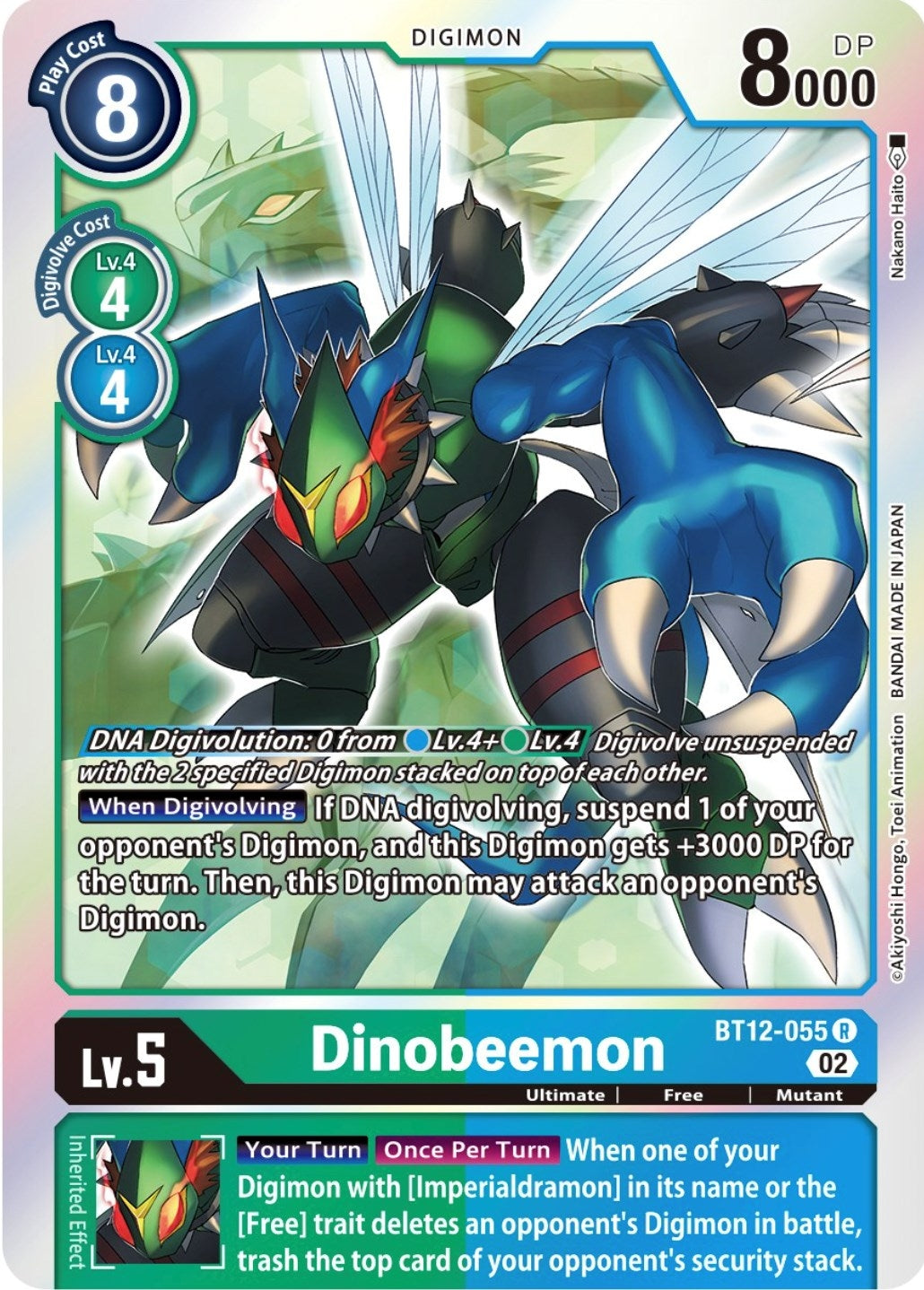 Image for Dinobeemon (BT12-055 R) (BT12) - Digimon Card Game