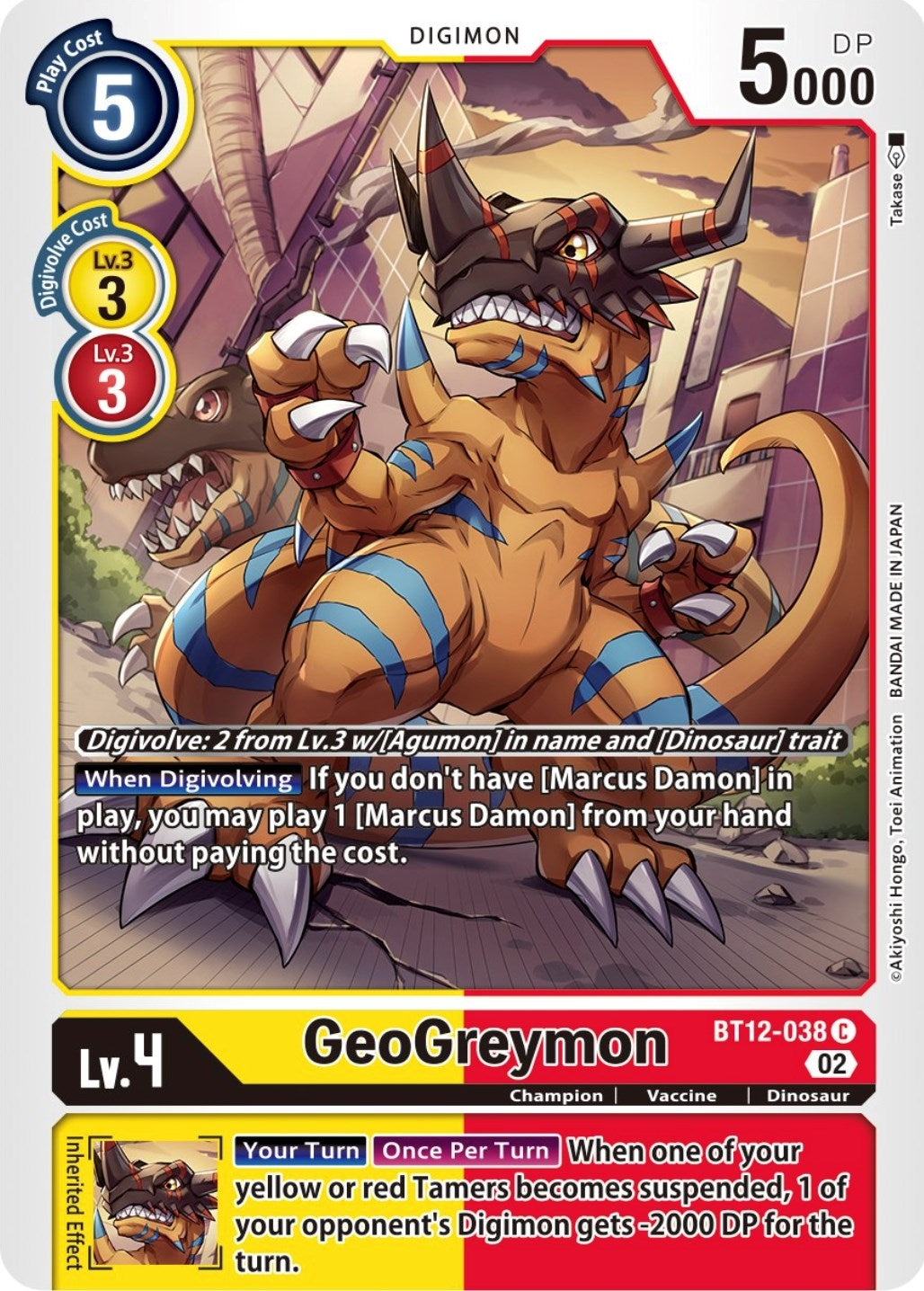 Image for GeoGreymon (BT12-038 C) (BT12) - Digimon Card Game