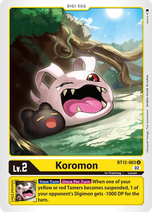 Image for Koromon (BT12-003 U) (BT12) - Digimon Card Game
