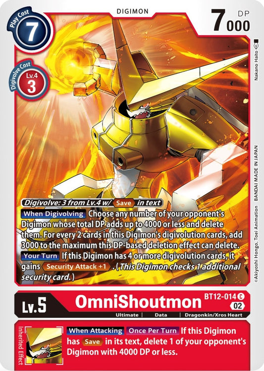 Image for OmniShoutmon (BT12-014 C) (BT12) - Digimon Card Game