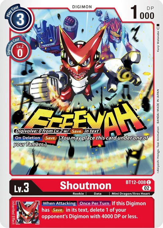 Image for Shoutmon (BT12-008 C) (BT12) - Digimon Card Game