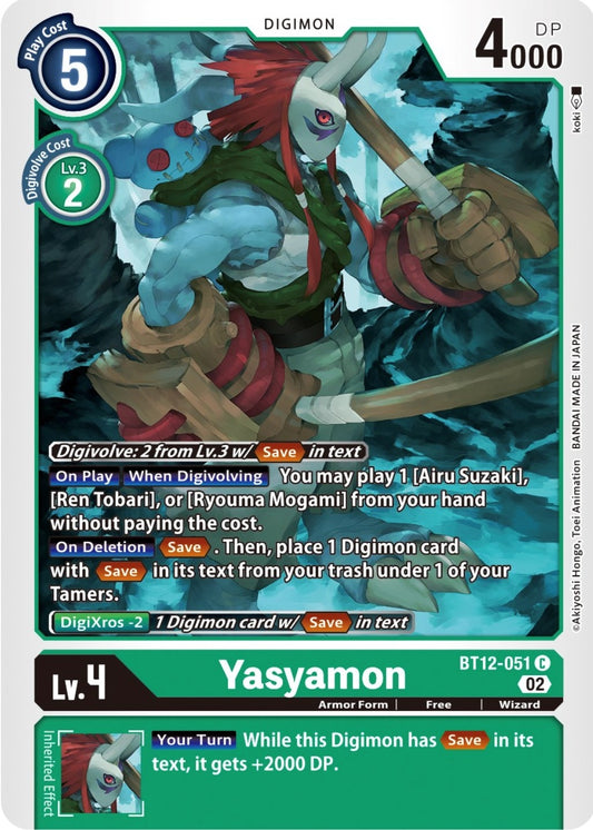 Image for Yasyamon (BT12-051 C) (BT12) - Digimon Card Game
