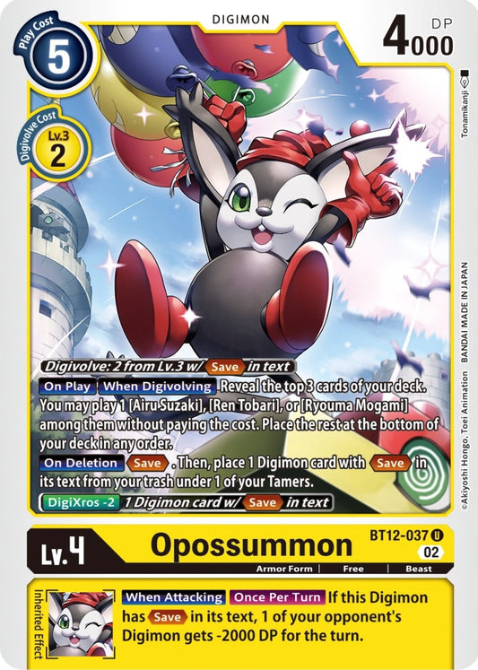 Image for Opossummon (BT12-037 U) (BT12) - Digimon Card Game