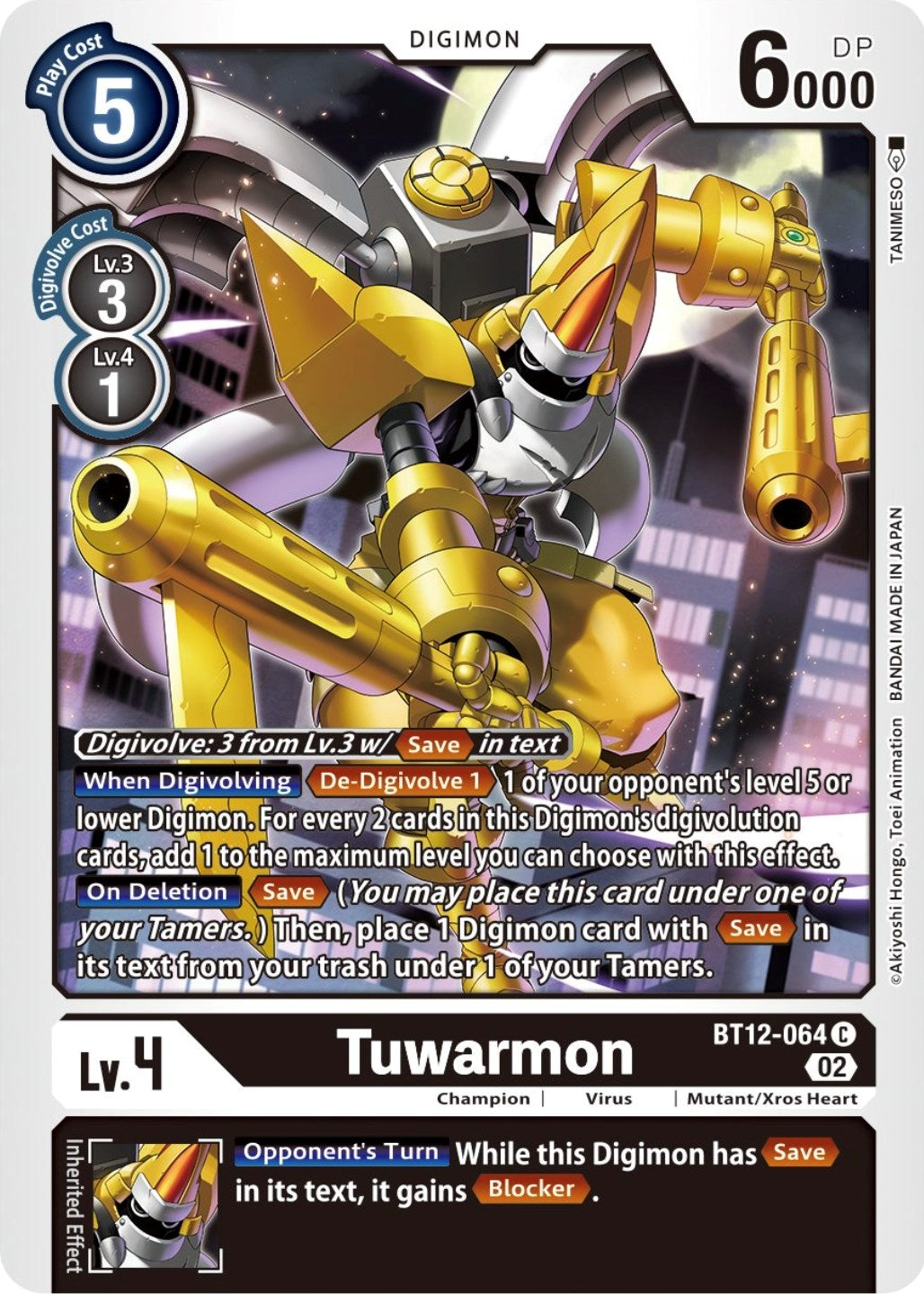 Image for Tuwarmon (BT12-064 C) (BT12) - Digimon Card Game