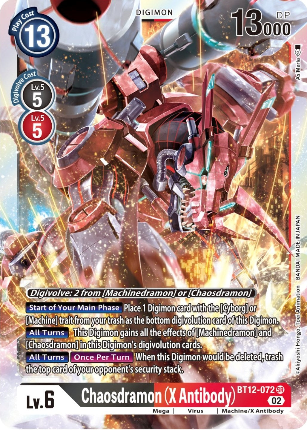 Image for Chaosdramon (X Antibody) (BT12-072 SR) (BT12) - Digimon Card Game