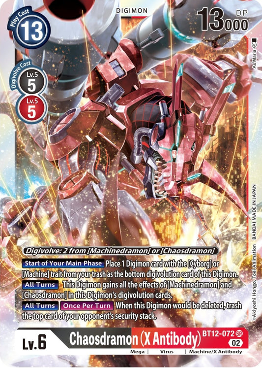 Image for Chaosdramon (X Antibody) (BT12-072 SR) (BT12) - Digimon Card Game