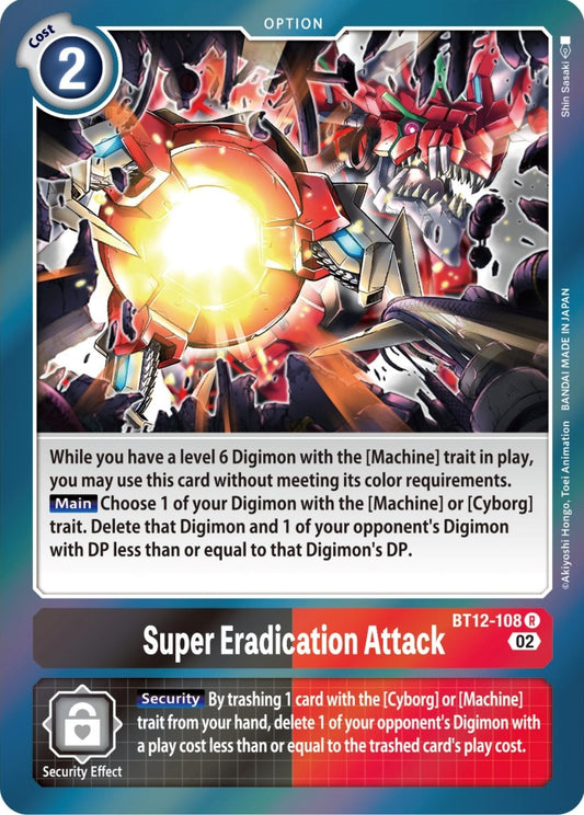 Image for Super Eradication Attack (BT12-108 R) (BT12) - Digimon Card Game