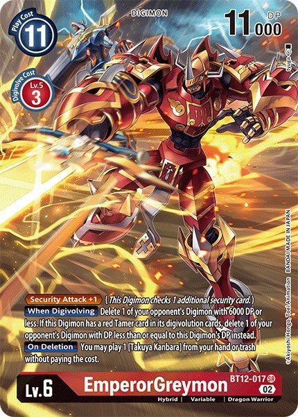 Image for EmperorGreymon (Alternate Art) (BT12-017 SR) (BT12) - Digimon Card Game