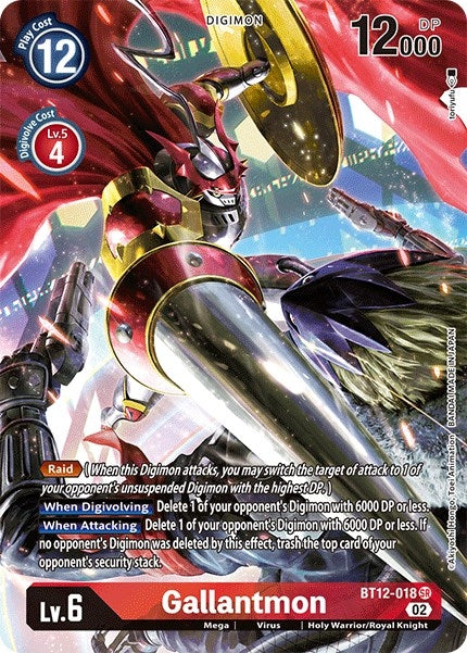 Image for Gallantmon (Alternate Art) (BT12-018 SR) (BT12) - Digimon Card Game