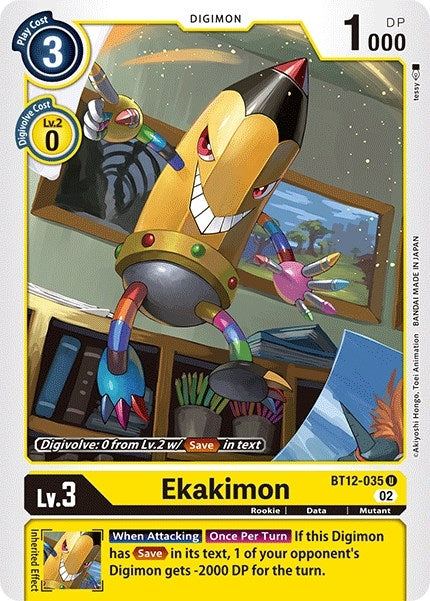 Image for Ekakimon (BT12-035 U) (BT12) - Digimon Card Game
