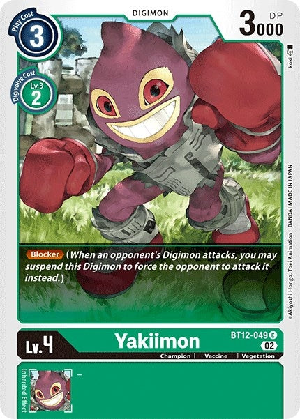 Image for Yakiimon (BT12-049 C) (BT12) - Digimon Card Game