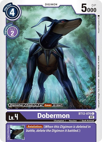 Image for Dobermon (BT12-076 C) (BT12) - Digimon Card Game