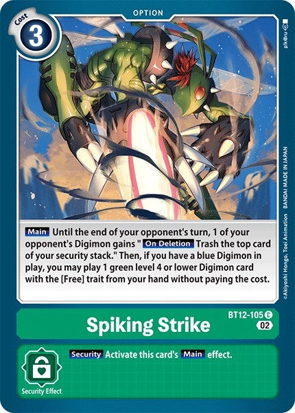 Image for Spiking Strike (BT12-105 C) (BT12) - Digimon Card Game