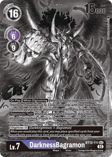 Image for DarknessBagramon (Alternate Art) (Black & White) (BT12-111 SEC) (BT12) - Digimon Card Game