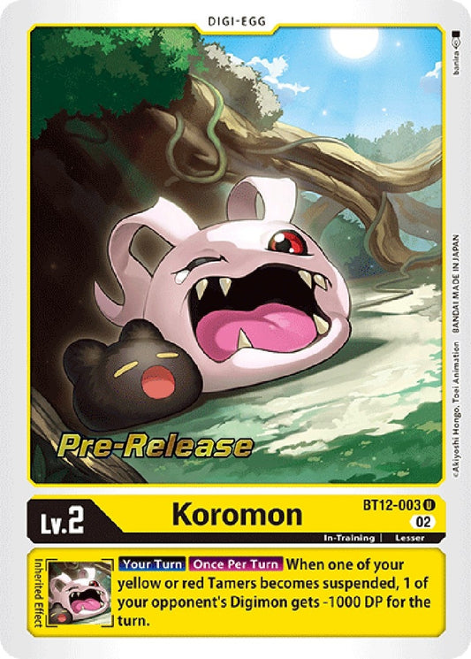 Image for Koromon (BT12-003 U) (BT12_PR) - Digimon Card Game