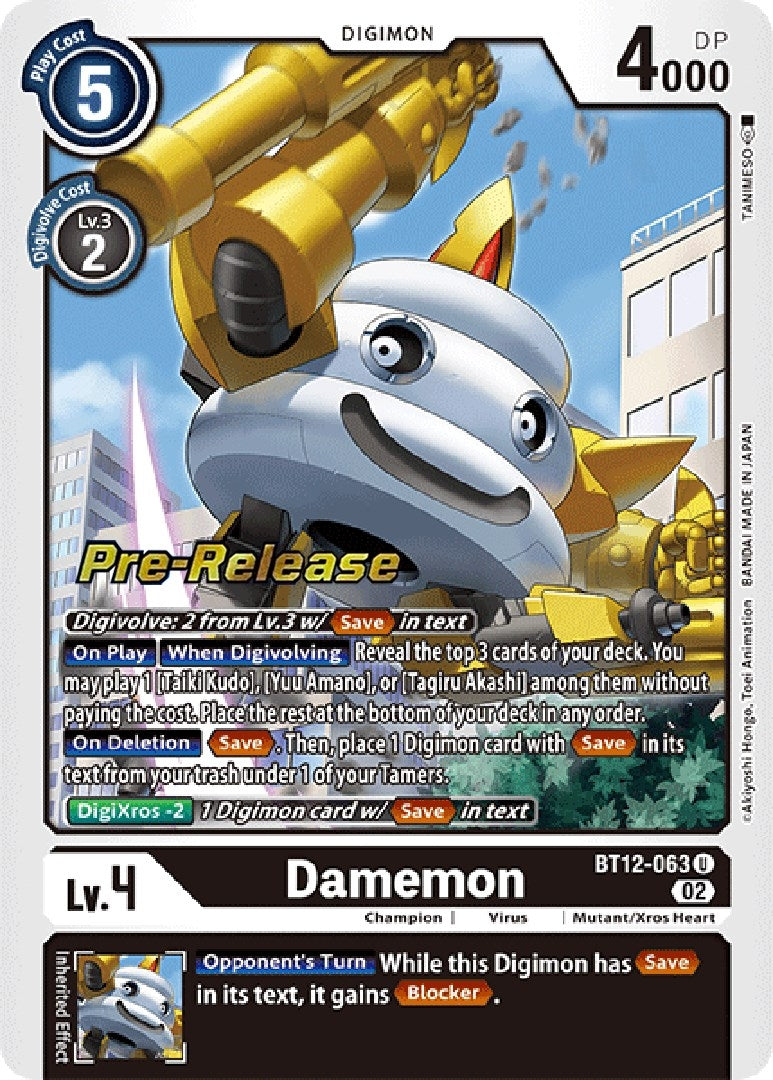 Image for Damemon (BT12-063 U) (BT12_PR) - Digimon Card Game