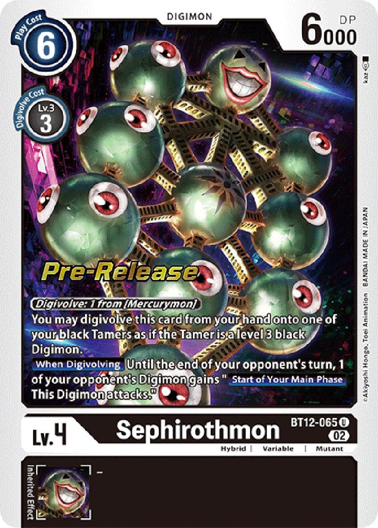 Image for Sephirothmon (BT12-065 U) (BT12_PR) - Digimon Card Game