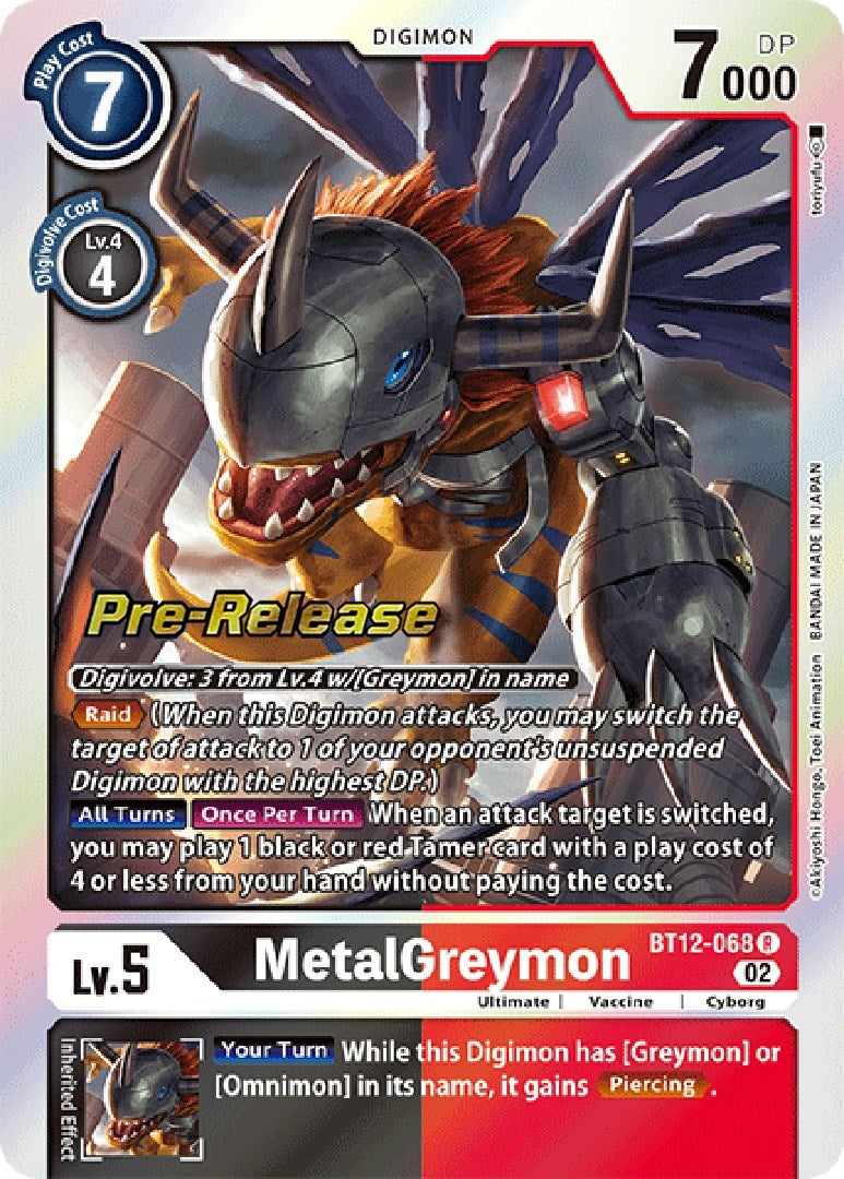 Image for MetalGreymon (BT12-068 R) (BT12_PR) - Digimon Card Game