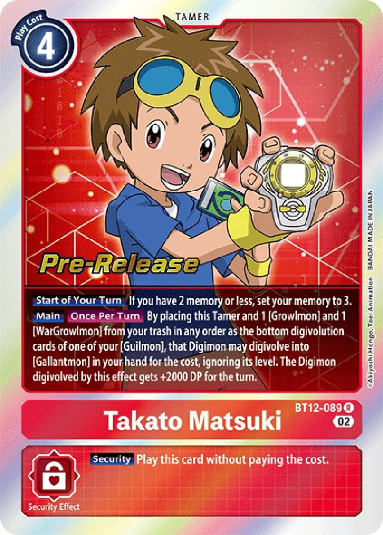 Image for Takato Matsuki (BT12-089 R) (BT12_PR) - Digimon Card Game