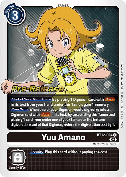 Image for Yuu Amano (BT12-094 U) (BT12_PR) - Digimon Card Game